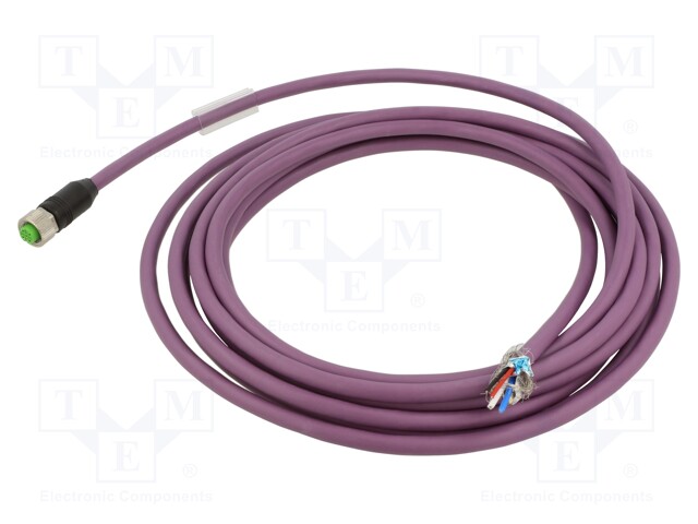 Female; -25÷85°C; IP67; 4A; 5m; Series: 7000; PIN: 5; plug; Thread: M12