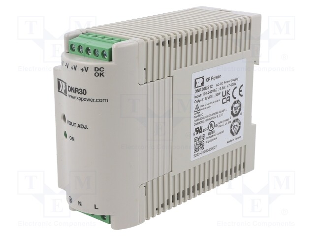 Power supply: switched-mode; 30W; 12VDC; 10.8÷13.8VDC; 2.5A; 350g