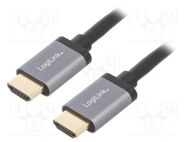 Cable; HDCP,HDMI 2.0; HDMI plug,both sides; 3m; black
