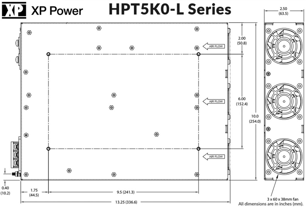 AC/DC Enclosed Power Supply (PSU), ITE & Medical, 1 Outputs, 5 kW, 60 V, 83.3 A