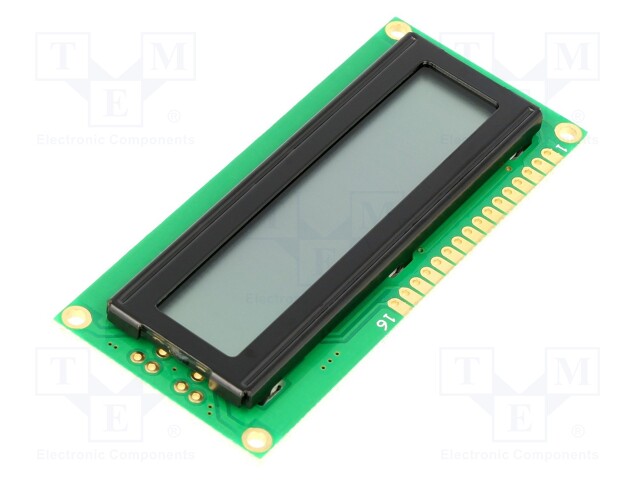 Display: LCD; alphanumeric; STN Positive; 16x1; 80x36x9mm; PIN: 16