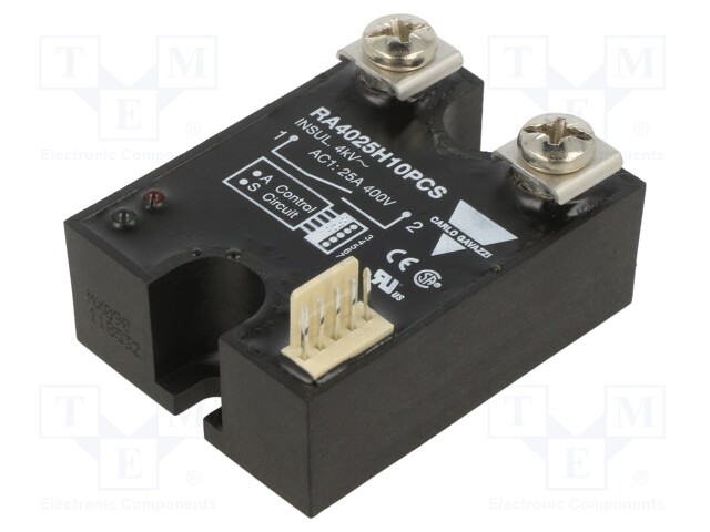 Relay: solid state; Ucntrl: 20÷32VDC; 25A; 150÷440VAC; -20÷70°C