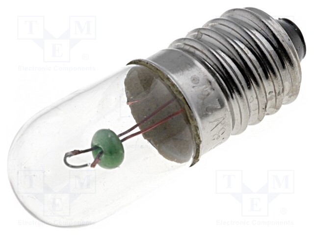 Filament lamp: miniature; E10; 6VDC; 300mA; Bulb: cylindrical; 2W