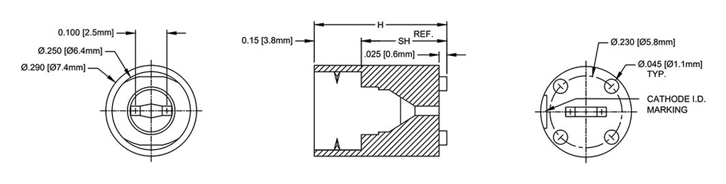 Spacer sleeve; LED; Øout: 7.4mm; ØLED: 3mm,5mm; L: 7.1mm; black