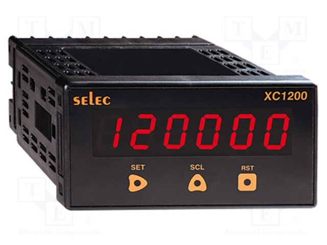 Meter: programmable; digital,mounting; on panel; 6-digit LED