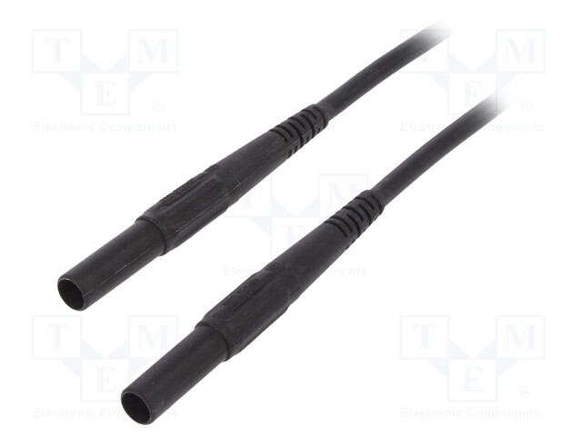 Test lead; silicone; 2m; black; 32A; Plating: nickel plated