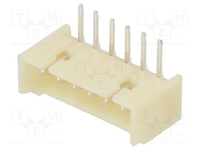 Socket; wire-board; male; 1.25mm; PIN: 6; THT; 250V; 1A; tinned