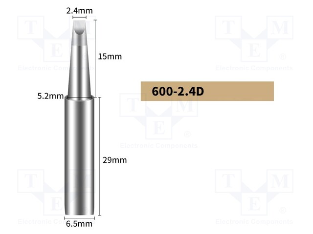 Tip; chisel; 2.4mm; for soldering station; BK90