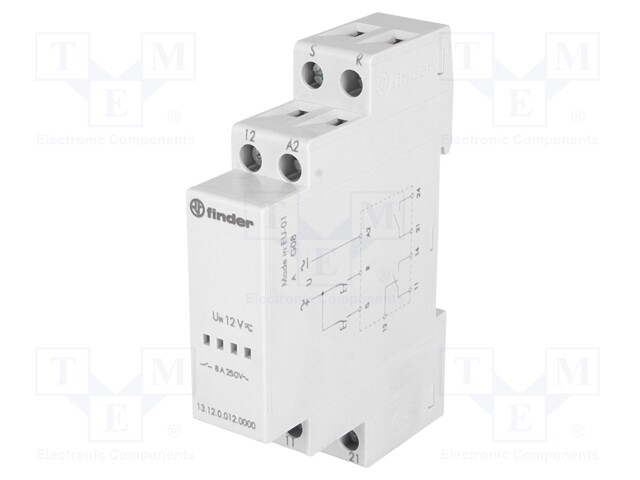 Relay: installation; bistable; SPDT + NO; 12VAC; Ucoil: 12VDC; 8A