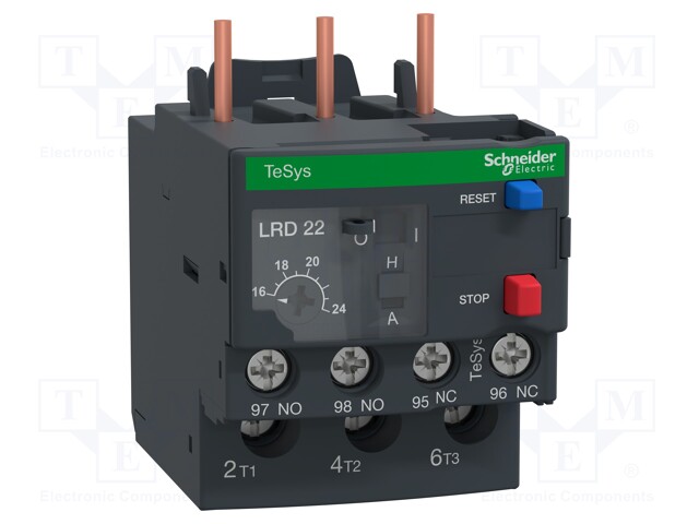 Thermal relay; Series: TeSys D; Leads: screw terminals; 16÷24A