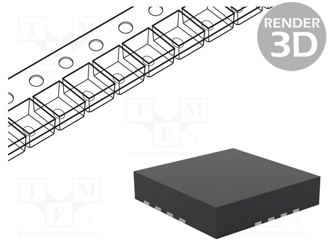 I/O Expander, 8bit, 100 kHz, I2C, 2.5 V, 6 V, QFN