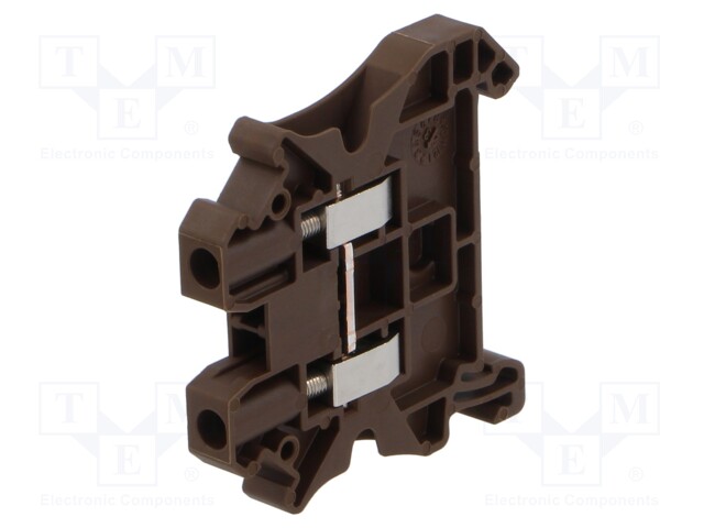 Splice terminal: rail; 0.14÷4mm2; ways: 1; terminals: 2; brown; 41A