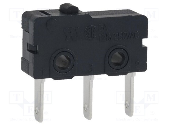 Microswitch SNAP ACTION; without lever; SPDT; 5A/250VAC; ON-(ON)