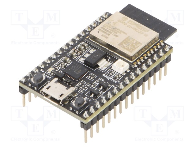 Dev.kit: WiFi; pin strips,USB micro; 5VDC; prototype board