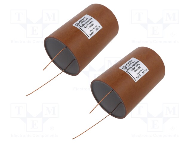 Capacitor: copper-polypropylene-paper; 5.6uF; 600VDC; ±5%; 0.0035