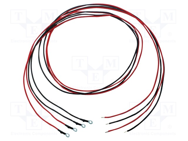 Set of test leads; Len: 1.2m; ring terminal-free end
