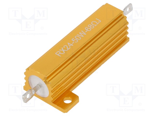 Resistor: wire-wound; with heatsink; 68Ω; 50W; ±5%; 50ppm/°C