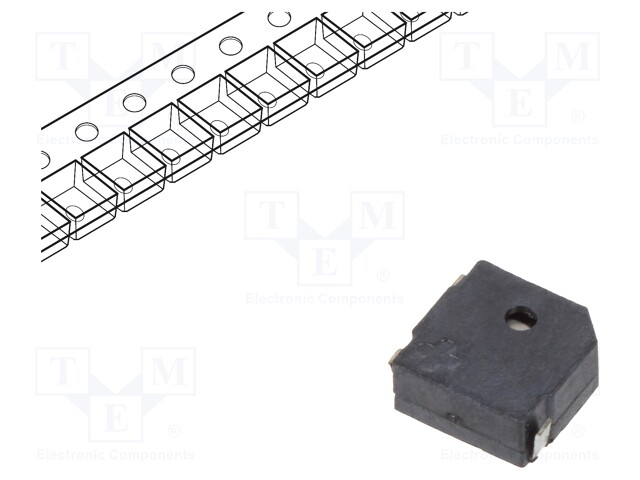 Sound transducer: electromagnetic alarm; SMD; 4000Hz; 110mA; 12Ω