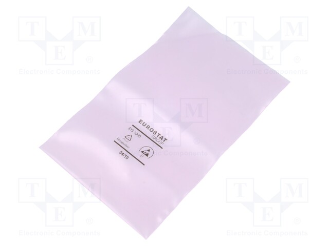 Protection bag; ESD; L: 254mm; W: 152mm; D: 90um; Features: open; pink