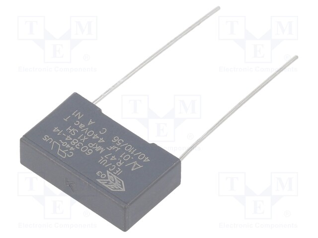 Capacitor: polypropylene; X1; 0.01uF; 440VAC; ±10%; THT; Pitch: 15mm