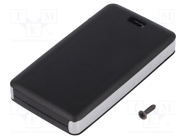 Enclosure: for remote controller; X: 39mm; Y: 71mm; Z: 11mm; black