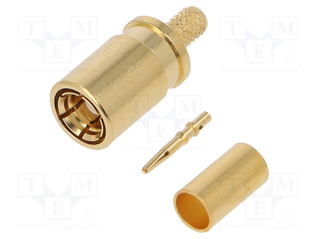 Plug; SMB; female; straight; 50Ω; crimped; for cable; teflon