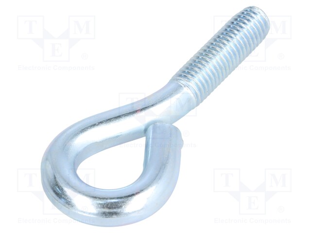 Hook; ring; steel; zinc; Thread len: 32mm; Overall len: 80mm