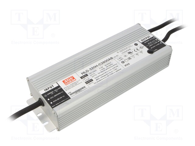 Power supply: switched-mode; LED; 319.2W; 57÷114VDC; 1400÷2800mA