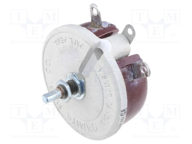 Potentiometer: shaft; single turn; 50Ω; 100W; 6.35mm; wirewound