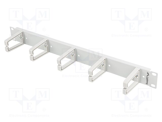 Cable organizer; 1U; grey; Standard: 19"