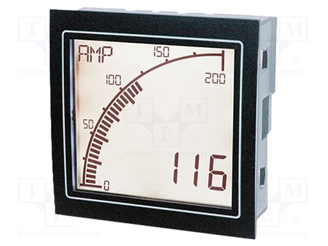 Ammeter, APM Series, AC, DC Current, 0A to 5A, 4 Digits, 12 to 24 Vdc, Positive LCD with Outputs
