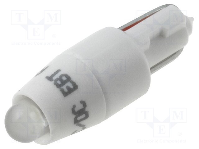 LED lamp; white; T5; 28V; No.of diodes: 1