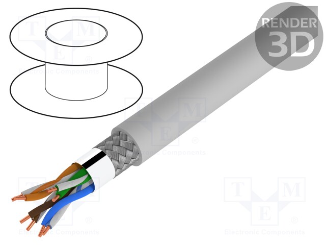 Wire; SF/UTP,ETHERLINE® LAN 200; 5e; solid; Cu; 4x2x24AWG; PVC