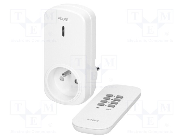 Power socket; plug-in; 230VAC; IP20; 25m; white; Standard