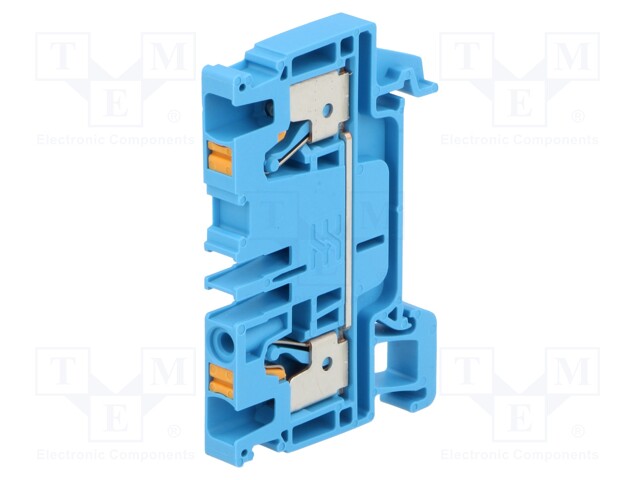 Splice terminal: rail; 4mm2; ways: 1; terminals: 2; blue; wemid; TS35