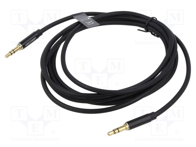 Cable; Jack 3.5mm 3pin plug,both sides; 3m; Plating: gold-plated