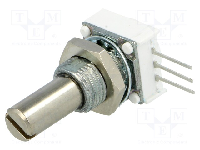 Potentiometer: shaft; single turn; 10kΩ; 1W; ±10%; 6.35mm; THT