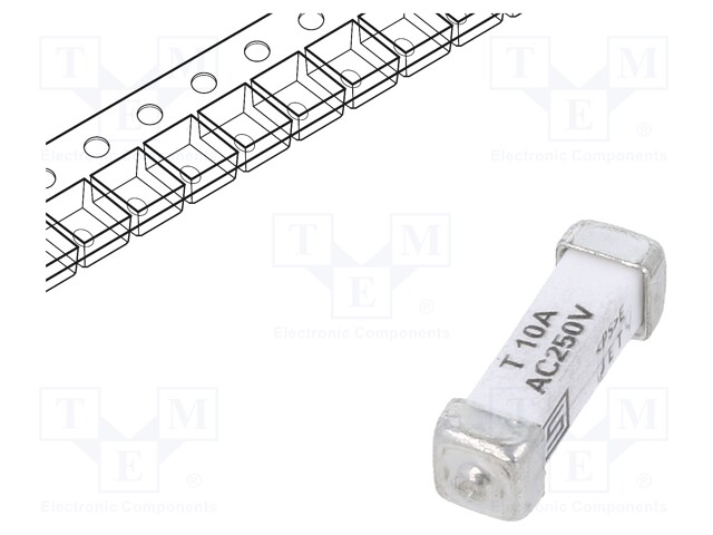 Fuse: fuse; time-lag; 10A; 250VAC; 125VDC; SMD; ceramic; UMT 250