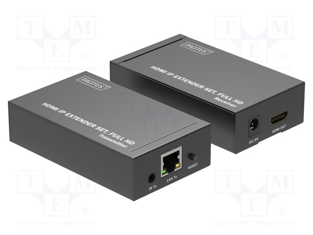 HDMI extender; HDCP 1.3,HDMI 1.3; black; Enclos.mat: metal; 120m