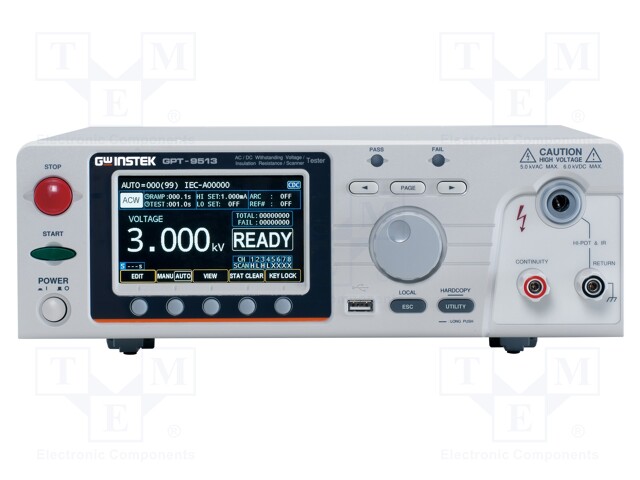 Meter: safety tester; LCD 4,3"; GPT-9500; Plug: EU