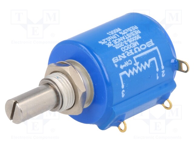 Potentiometer: shaft; 2kΩ; 2W; ±3%; 6.35mm; linear; wirewound; IP65