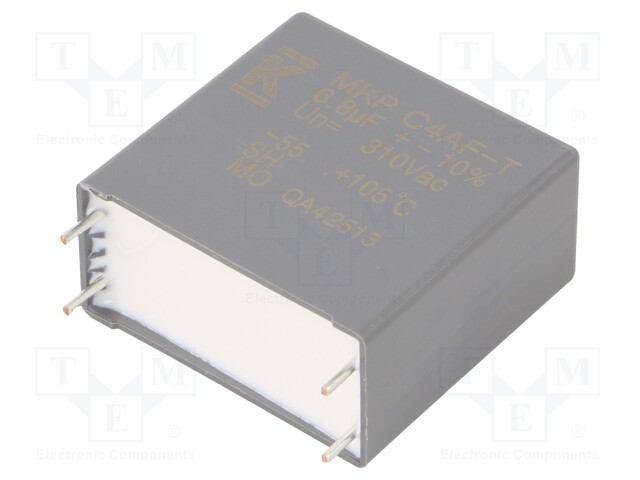 AC Film Capacitor, 6.8 µF, 310 VAC, Metallized PP, ± 10%, C4AF Series, Radial Box