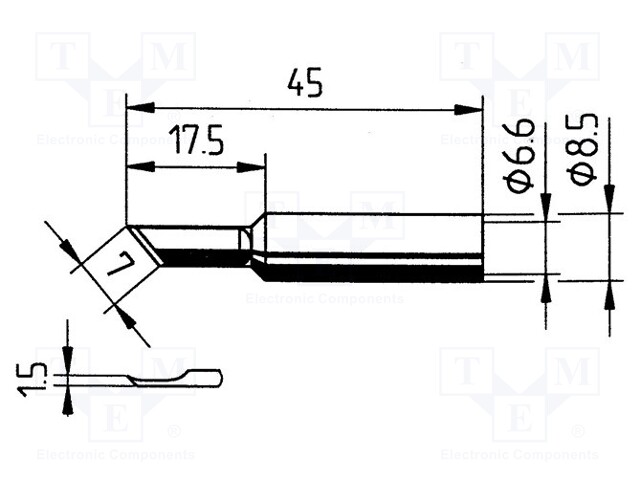 Tip; knife; 1.5mm