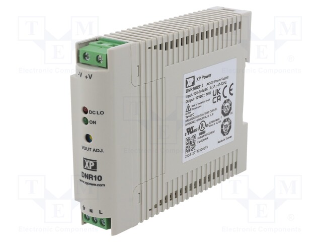 AC/DC DIN Rail Power Supply (PSU), ITE, 1 Output, 10.08 W, 12 VDC, 840 mA