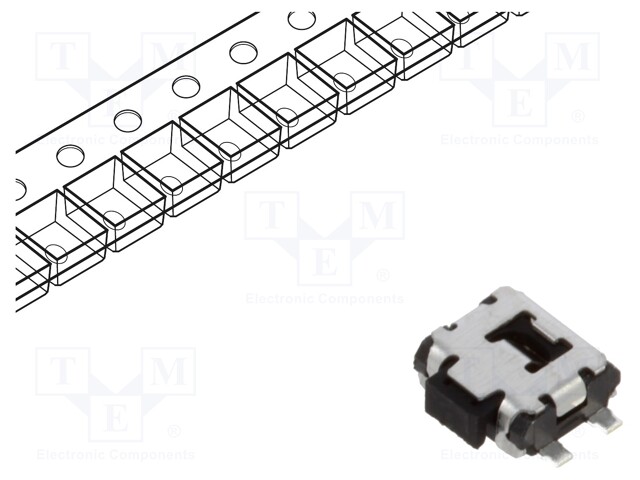 Microswitch TACT; SPST-NO; Pos: 2; 0.05A/12VDC; SMT; none; 1.6N