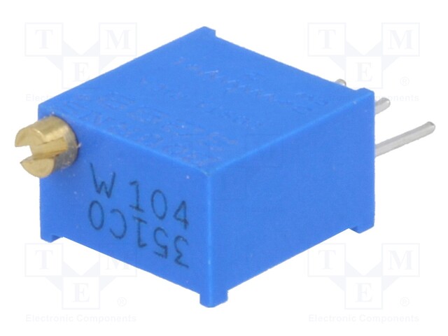 Potentiometer: mounting; multiturn; 100kΩ; 500mW; THT; ±10%; linear