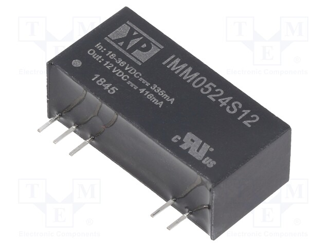 Isolated Board Mount DC/DC Converter, Medical, 1 Output, 5 W, 12 V, 416 mA