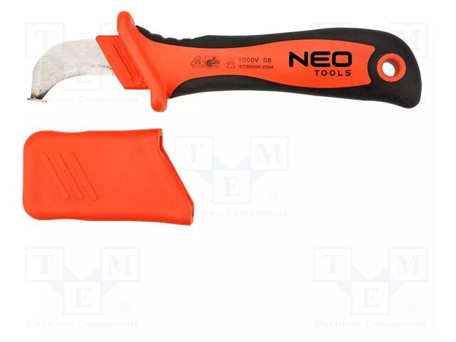 Knife; for electricians; semicircular,with guide shoe; 1kVAC