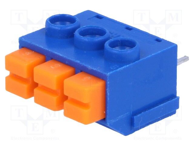 PCB terminal block; angled 90°; 5mm; ways: 3; on PCBs; 22AWG÷16AWG