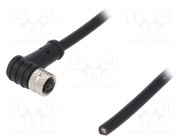 Connector: M8; female; PIN: 4; angled 90°; plug; 3A; 30V; IP65/IP67